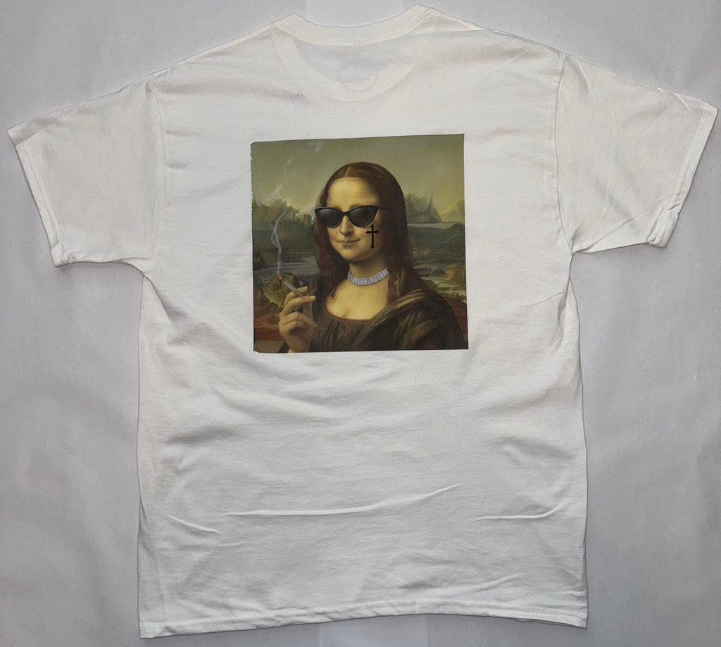 Smoking Mona Lisa Graphic T-Shirt